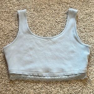 Shein Women’s Ribbed Cropped Tank Top with Lace